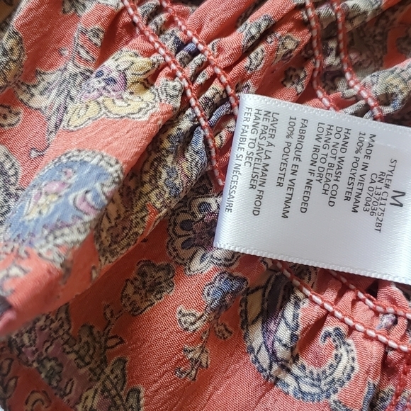 Paper Crane Sleeveless Paisley Spaghetti Strap Sz. M Top - Picture 5 of 11